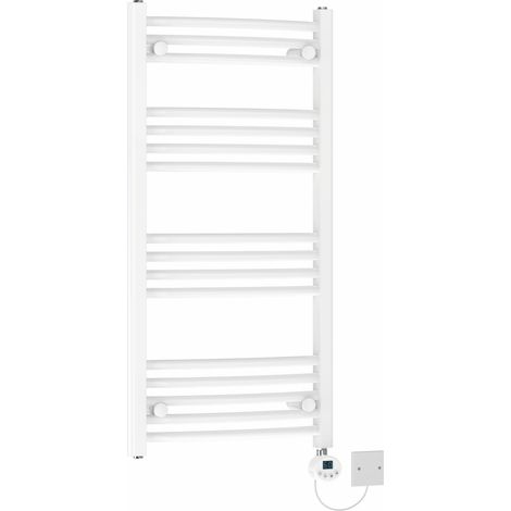 Prefilled Curved Electric LCD Display Thermo Heated Towel Radiator White 1000x500mm 400W (1/5)