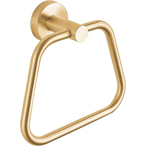 Anillo para toallas dorado, acero inoxidable 304, diseño trapezoidal, para baño y cocina.
