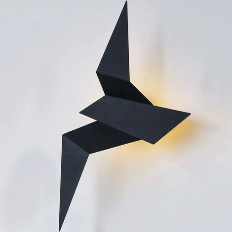 Applique murale LED moderne style oiseau en vol (noir - 32,5 cm) pour chambre, salon (1/5)