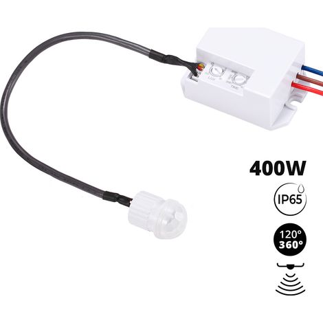 Sensor De Movimiento PIR - Superficie - 120°/ 360° - 400W -