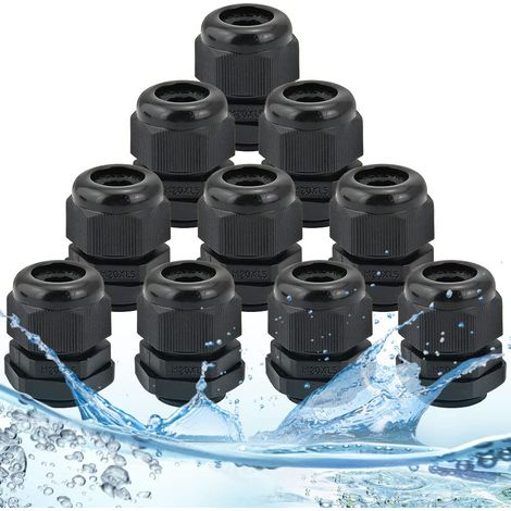 10 Stück Kabelverschraubungen IP68 wasserdichte Kabelverbinder Nylon-Kabelverschraubungen M20 x 15 Verschraubungen 6-12 mm Kontermutter-Kabelverschraubung für Haus-/Garten-/Außenbeleuchtungskabel (1/5)