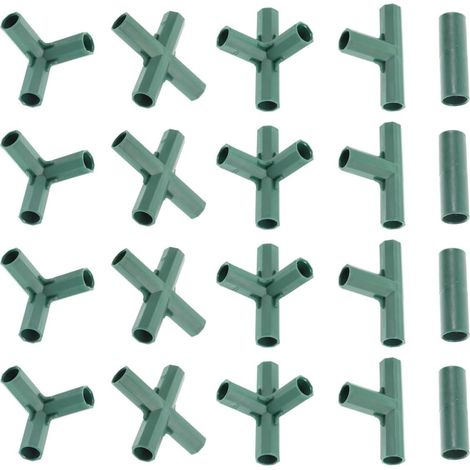 Milisten – Lot de 20 connecteurs pour structure de serre – Connecteurs de poteaux de jardin en plastique durable – Comprend des raccords à 3 et 4 voies pour le soutien des plantes grimpantes et des lé (1/5)