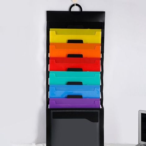 Trieur Mural Porte Revue A4 Présentoir Mural Composé de 6 Positions Pliable en Plastique 36803.5cm (1/4)