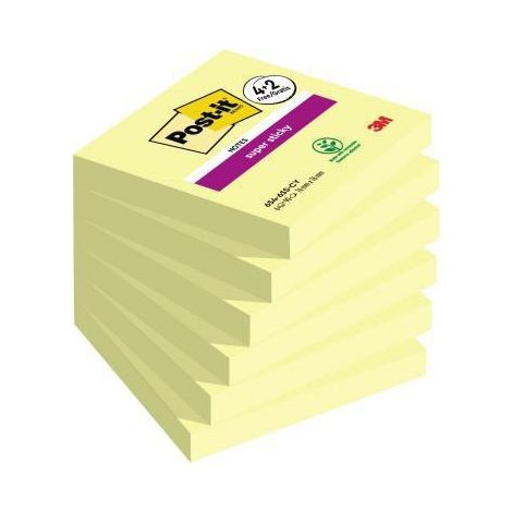 POST-IT Haftnotiz Post-it® Super Sticky Notes 76 x 76 mm (B x H) gelb 90 Bl./Block 6 Block/Pack. (1/3)