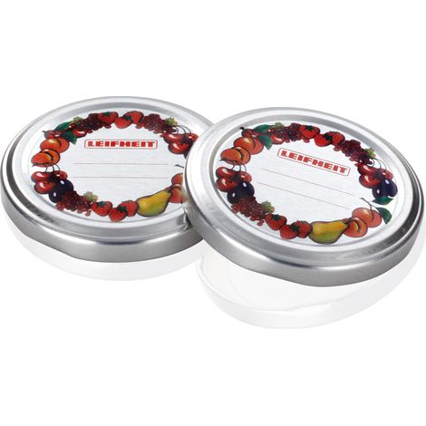 Leifheit – Couvercle de rechange pour pot à confiture 36402 – Pack de 10 pièces – Diamètre 66 mm – Inscription et revêtement décoratif (1/4)