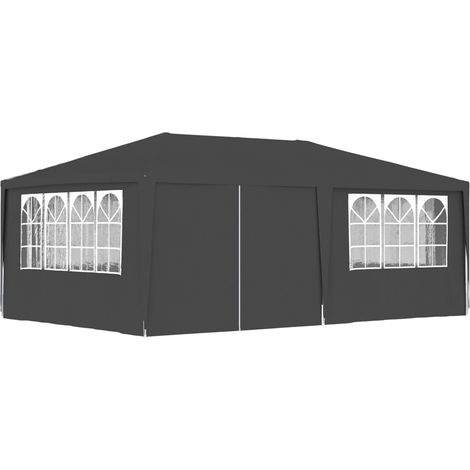 Profi-Partyzelt Gartenzelt Zelt für Camping/Markt/Festival Pavillon Faltbar mit Seitenwänden 4×6 m Anthrazit 90 g/m² FBDSC450471 BonneVie (1/5)