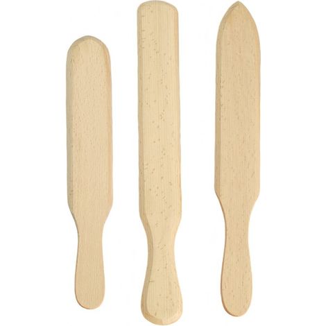 Ensemble de 3 pièces - Spatule à crêpes - Convient aux cuisines, aux particuliers et aux restaurants - Ustensiles de cuisine - Couleur bois naturel (1/5)