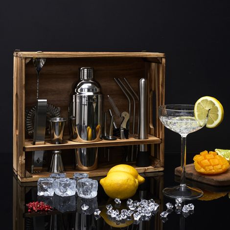 Set cocktail 15 accessoires avec support cagette Lounge (1/4)