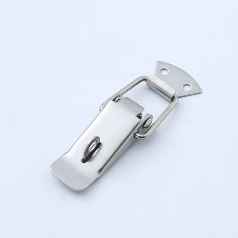 Loquet à levier avec ressort et crochet, compatible avec armoire, tiroir, commode, placard, boîte à outils (11,1 x 3,5 cm) (1/4)