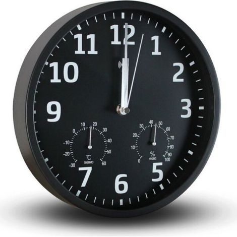 Horloge murale radiopilotée Confort – Affichage numérique, silencieuse – Blanc (1/3)