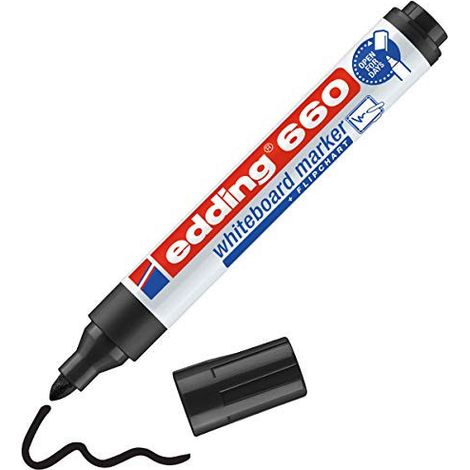 Marqueur Tableau Blanc Plastique 660 Noir - Pointe Ronde (1/5)