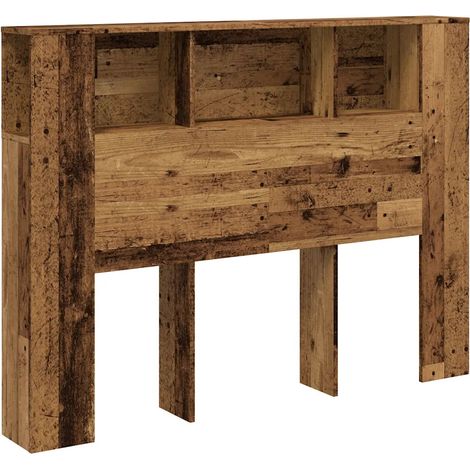 Pratico armadio testata letto libreria salva-spazio 140 x 18,5 x 102,5 cm in legno multistrato legno vecchio 020050968