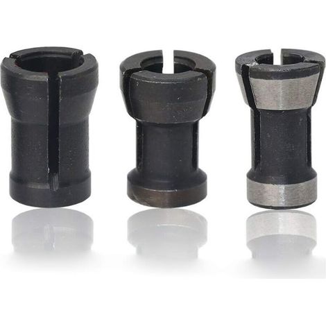 Ulisem Fräseradapter, geteilte Hülse, Fräsfutter und Holzbearbeitung (8 mm + 6,35 mm + 6 mm, 3er-Pack) (1/2)
