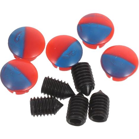 5 Pièces Couvercle De Trou De Robinet D’Évier De Cuisine Cache-Trou Rouge Et Bleu Avec 5 Vis Hexagonales Et 1 Clé Indicateurs Chaud/Froid Compatible Avec La Plupart Des Robinets (1/5)