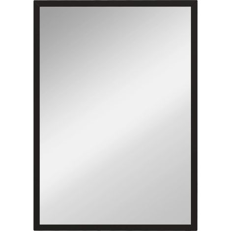 Espejo de pared, diseño rectangular, cristal de alta calidad, negro. (1/2)