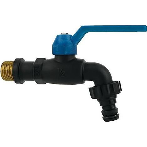Robinet à boisseau sphérique d’écoulement-PA, 1/2" avec coupleur enfichable