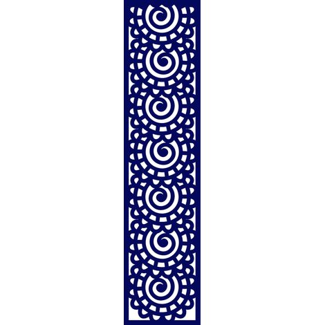 Lampada a sospensione A5 con motivo traforato, blu navy, 21 x 90 cm