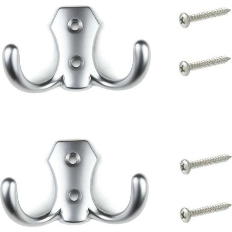 ganci in metallo, acciaio cromato opaco, per mobili da cucina o bagno, ganci per asciugamani, appendiabiti, ganci per camicie, ganci per strofinacci, decorazione a vite (1/2)