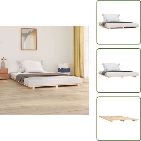 The Living Store Letto senza Materasso 120x190 cm in Legno Massello di Pino - Letto in legno