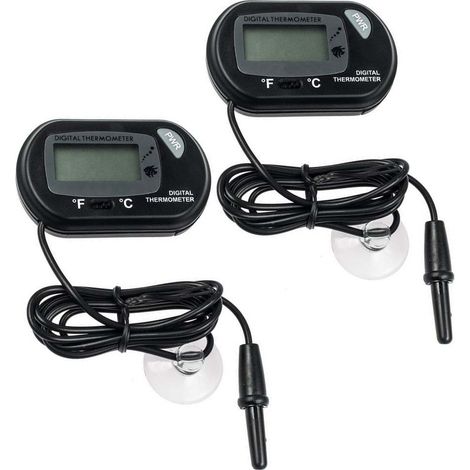 Thermomètre d'aquarium numérique LCD avec ventouse pour aquarium, idéal pour les poissons et les reptiles comme les lézards et les tortues. Mesure la température de l'eau pour aquarium et terrarium. (1/5)