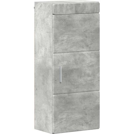 Armadio da parete per bagno moderno con ripiani 37 x 24,5 x 86 cm in legno ingegnerizzato grigio cemento 020052649