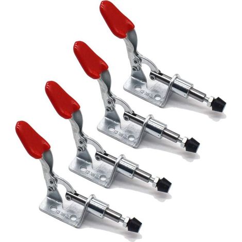 4-Piece Horizontal Clamp - Push-Pull Action Hand Tool - Quick Release Toggle Clamp - for Machine Operation - Carpentry - Welding (1/5)