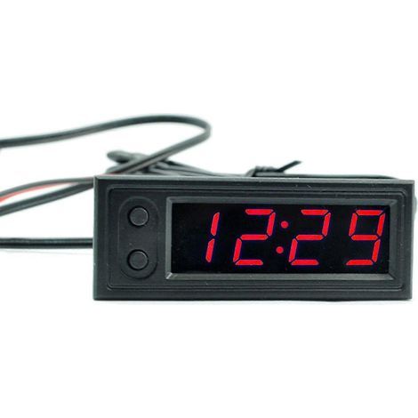Horloge de haute précision 12 V, panneau de contrôle de la température et de la tension pour voiture, version réglable 0617 (1/5)