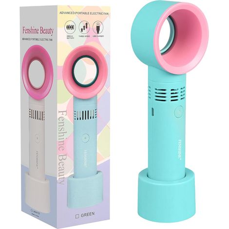 Mini ventilateur portable rechargeable USB pour extensions de cils, ventilateur de climatisation indispensable pour les extensions de cils (bleu) (1/5)