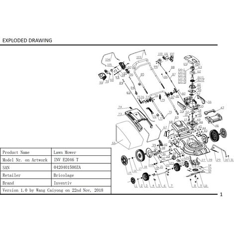 Oberer Deckel des Grasfangkorbs - 01500ZA078 für INV E2046 T (1/2)