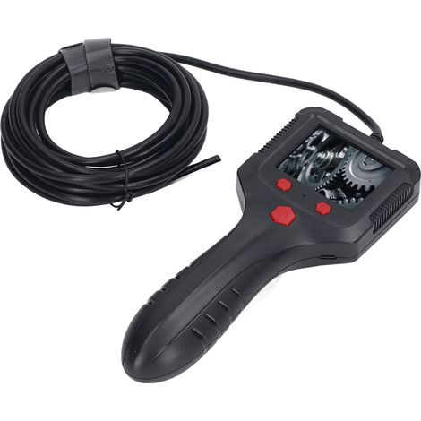 Caméra d'inspection industrielle portable, écran couleur 2,4 pouces, HD, 8 LED, étanche IP67, endoscope à main pour tuyaux et canalisations. (1/5)