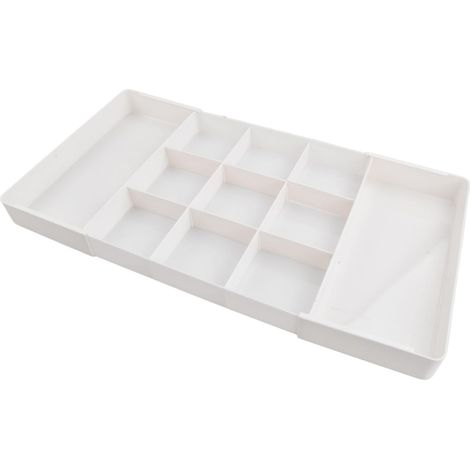 Boîte de Rangement Organisateur de Tiroir en Plastique, Organisateurs Séparateurs de Tiroirs Réglables Bacs de Boîtes d’organisateurs Extensible pour Cuisine, Bureau ou Salle de Bain (1/5)