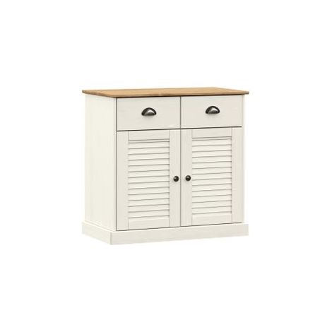Buffet avec tiroirs VIGO 78x40x75 blanc bois massif de pin (1/5)