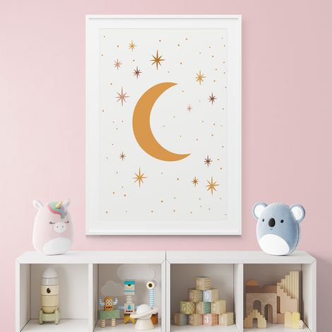 Poster / Affiche enfants - Lune étoiles - 50x75 cm (1/3)