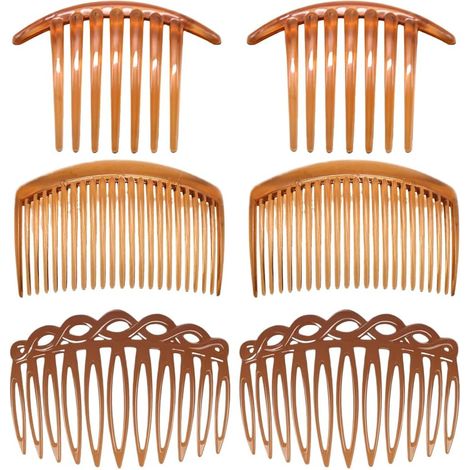 6 Mini Hair Combs, French Cellulose Acetate Side Combs, Vintage Design, Hair Accessories Ideal for All Hair Types (1/5)