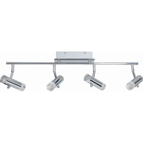 Naeve GARDA Barre de spots de plafond à LED quadruple chromée 3000 K