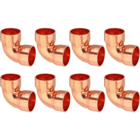 6pcs Raccord Coudé en Cuivre pour Tuyaux Gaz, 12.7mm Tuyau d'Arrosage Durite Essence, Raccords Tuyauterie à Pression HVAC Climatisation Plomberie, Épaisseur 1mm - 5/8" (1/5)