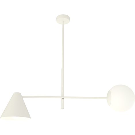Suspension Emibig HERMES blanche 2xE14 verre métal (1/5)