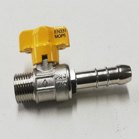 Valvola sfera rubinetto gas portagomma metano diritto da 1/2 (1/2)
