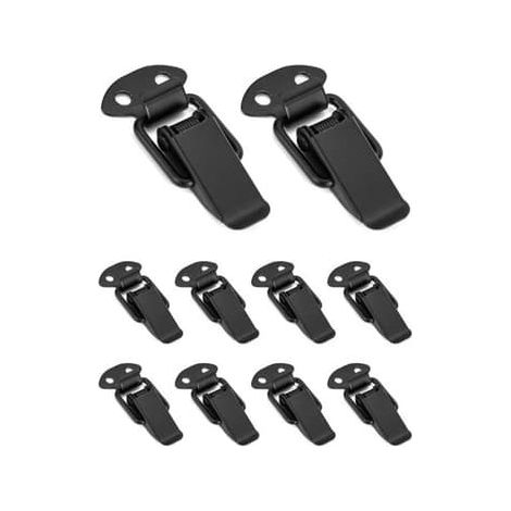 Lot de 10 loquets à ressort en acier inoxydable, fermeture à levier, verrou à bascule, pour boîte à outils, boîte de rangement, tiroir, coffre (1/5)