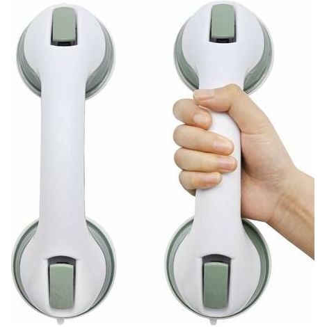 2x Poignées de Douche à Ventouse -enPlastique -Sans Pergage - Poignée deBaignoire Murale, Barres d'appui de Sallede Bain Antidérapante, Poignée de SécuritéPortable pour Enfants Personnes agées