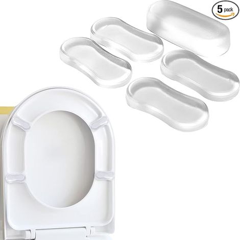 Tampons De Siège Wc, Tampon Abattant Wc,Lunettes Toilette Wc, Butoirs De Couvercle Wc,Amortisseurs Autocollants,Réduction Du Bruit,Tampons En Caoutchouc Maison Bureau Hôtel (Blanc) (1/5)