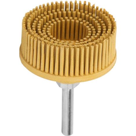 Disque de brosse à poils Meule de polissage abrasive en caoutchouc de brosse abrasive en caoutchouc de 2 pouces pour le retrait de rouille de bavure(Jaune) (1/4)