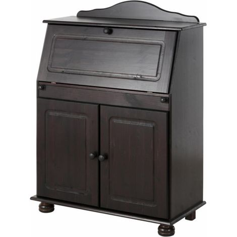 MetteSecrétaire avec 2 portes en pin marron (1/4)