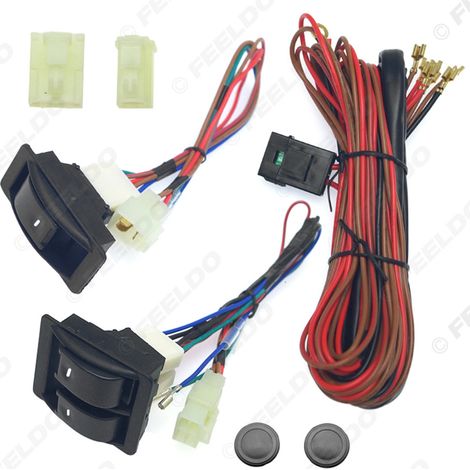 Interrupteur de lève-vitre électrique General Motors à crochet, faisceau de câblage à 3 interrupteurs pour lève-vitres électriques avant 2 portes, 12 V/24 V, très demandé