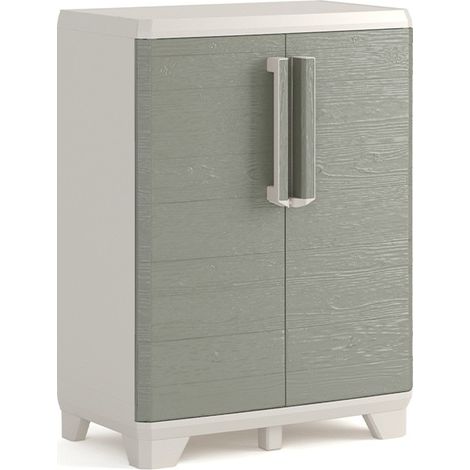 Keter Holzoptik Schrank 68x39x97 h, UV-beständig, mit verstellbarem Regal