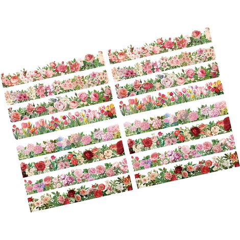 4 feuilles d'autocollants de fleurs naturelles pour Scrapbook, journalisation, albums photos, cahiers, enveloppes, bricolage artisanal, planificateur quotidien, rouge (1/5)