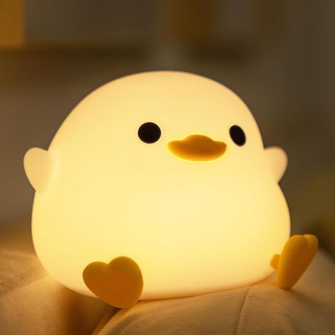 Veilleuse LED rechargeable en forme de canard – Veilleuse pour enfants – Lumière douce et apaisante – Idéale pour une table de chevet (1/5)