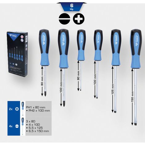 Brilliant Tools BT031000 Schraubendreher-Satz, 6-tlg, Schlitz, PH (1/5)