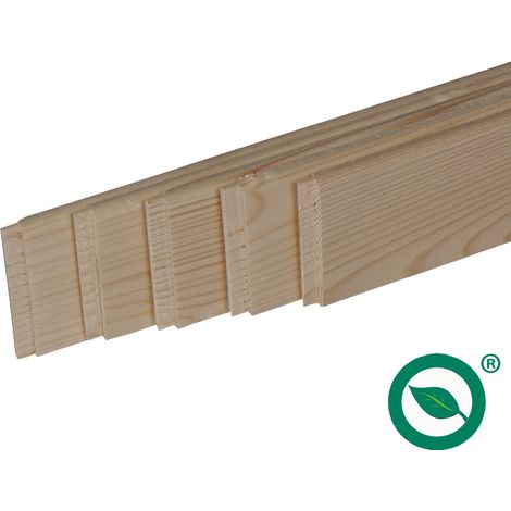 Forestea – Pack de 5 plinthes sapin massif bord rond 2050 x 68 x 9 mm – Label PEFC 70% – Pour finitions impeccables