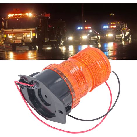 Feu de signalisation de sécurité à large plage de tension DC10-110V, étanche IP65, feu stroboscopique cylindrique, lumière clignotante orange. (1/5)